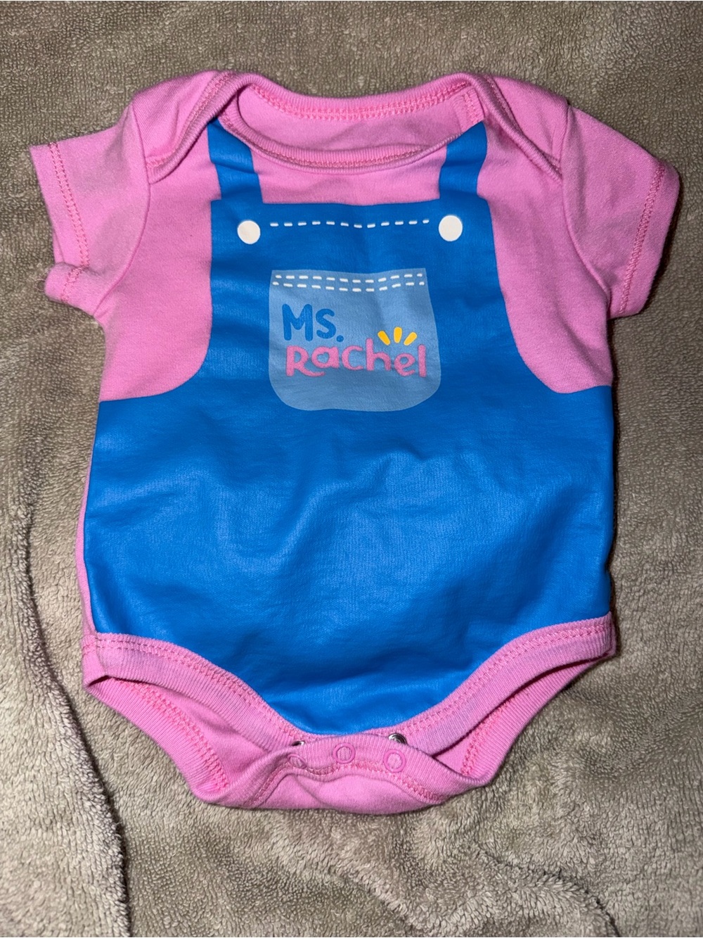 Rachel Pink and Blue Baby Top with Logo